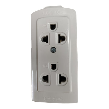 Omni 2 Gang Extension Universal Outlet with Ground 2 Gang, Surface Type Outlet with Ground WSG-002