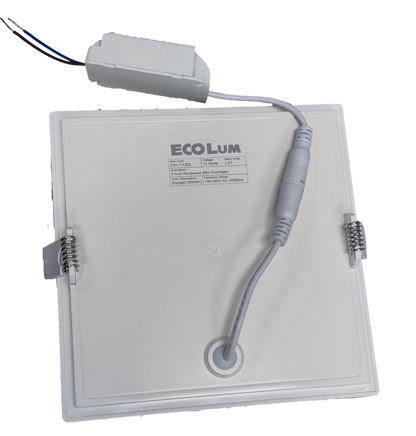 Ecolum 12W LED Square Downlight 220V Recessed ( ECOLUM) 6500K, 12W LED Square Flush Daylight 162x162mm Cut Out
