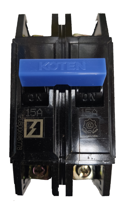 Koten Circuit Breaker 15A 2 Pole Bolt-on HPH
