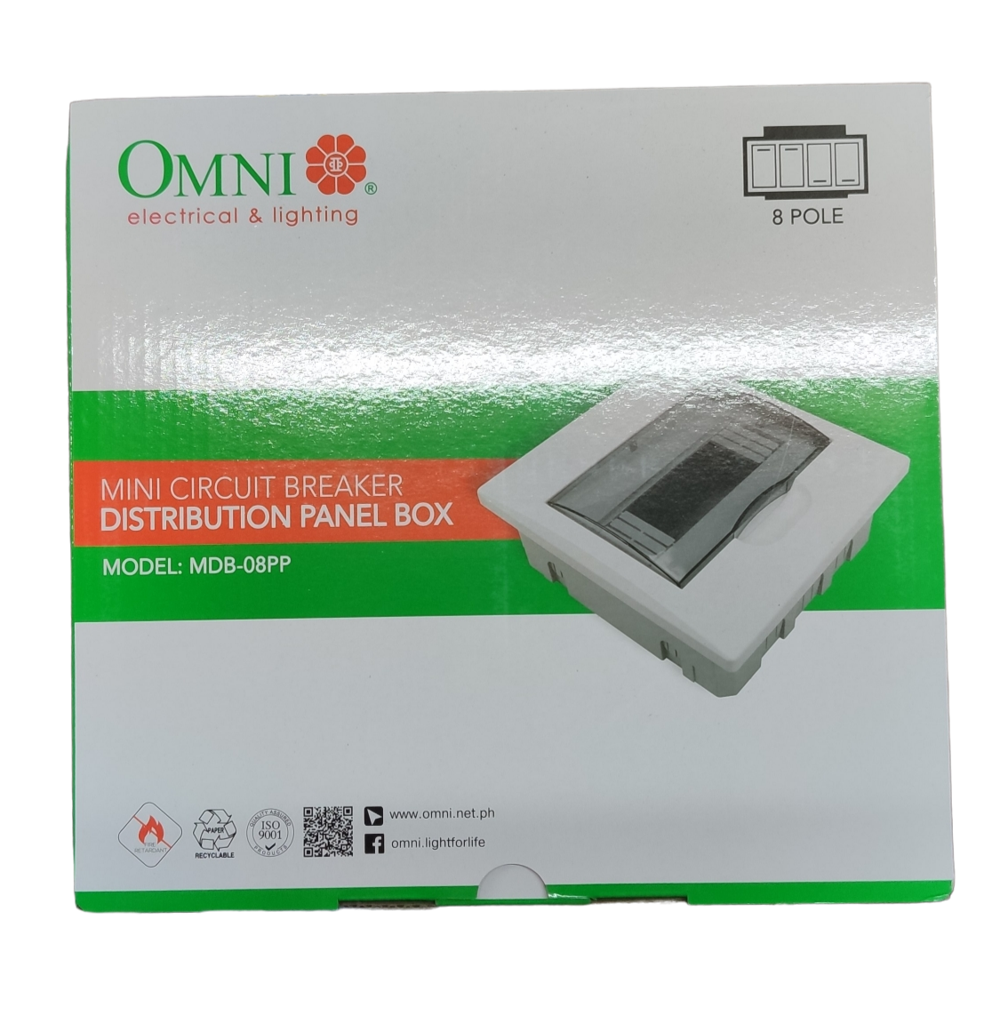Omni 8 Ways Distribution Panel Box MDP-08PP Recessed Type Distribution Panel for Miniature Circuit Breaker