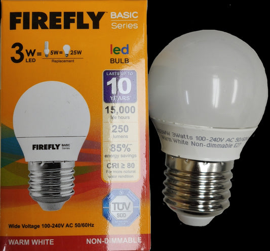 Firefly 3W LED Bulb Lamp E27 220V Warm White