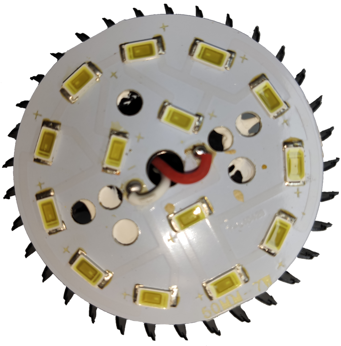 LED Bulb 12V DC 7W E27 Daylight ( Aluminum Heat Sink, needs Battery to light up)