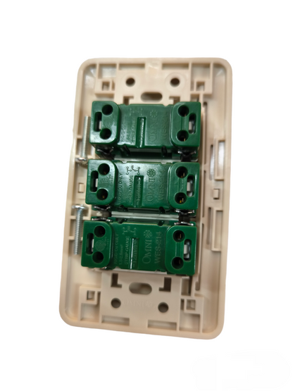 Omni 3 Gang 1 Way Illuminated Switch 16A 250V with Plate WEP-103+(WES-214x3)