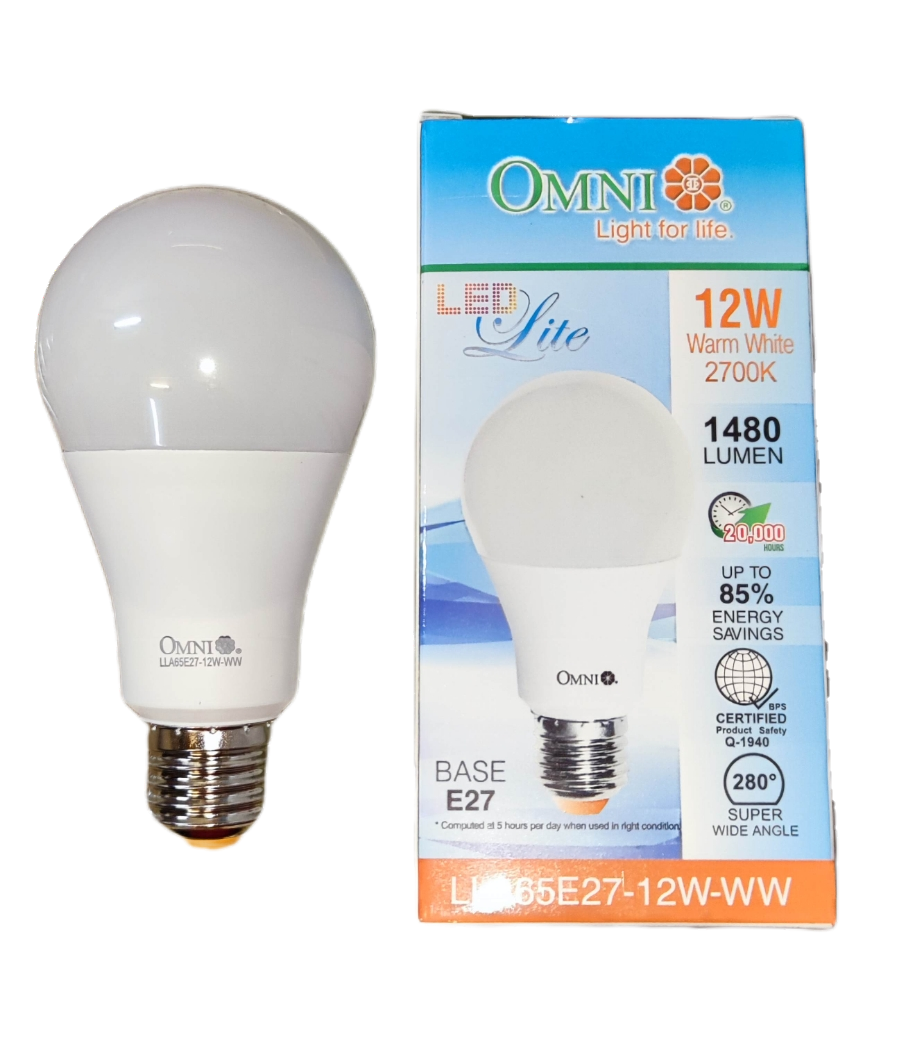 Omni 12W LED Bulb E27 220V A65 Available Warm White
