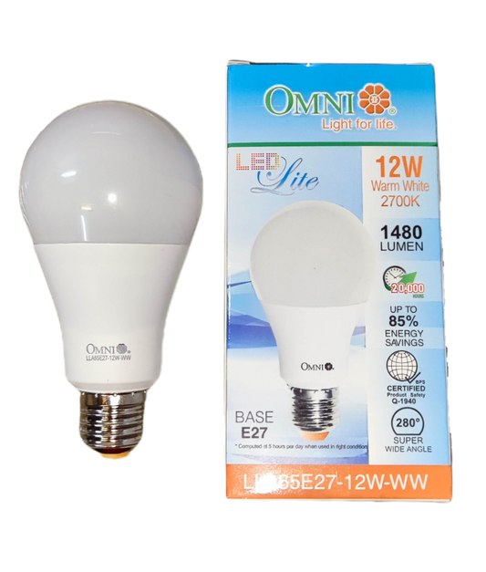 Omni 12W LED Bulb E27 220V A65 Available Warm White