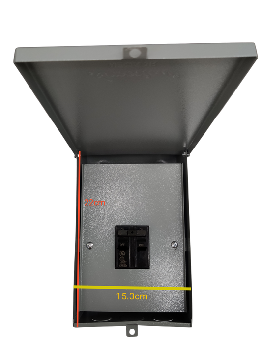 GE  Circuit Breakers with Metal Enclosure 2 Pole Single Phase TQC, Circuit Breaker with Enclosure 2Pole Single Phase Bolt on