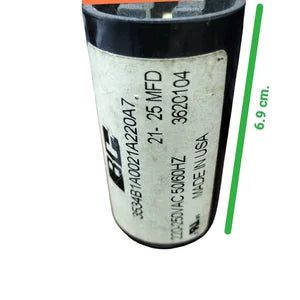 BC Motor Starting Capacitor 21-25uF 250V with a height of 6.9 cm for electrical applications