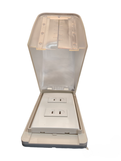 Omni Weatherproof 2 Gang Flat Pin 15A 250V with Plate WPP-605+WWP-112+(WWR-200x2)