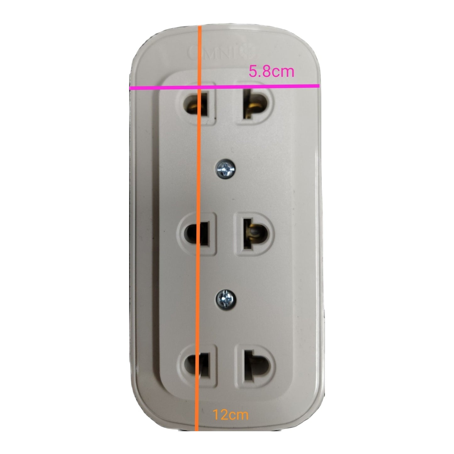 Omni 3 Gang Flat Pin and Round Extension Outlet  Surface Type Outlet  WSO-003
