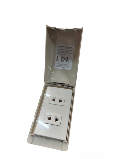 Omni Weatherproof 2 Gang Universal Outlet 15A 250V with Plate Wide Series WPP-601+(WWP-112+WWU-200x2)