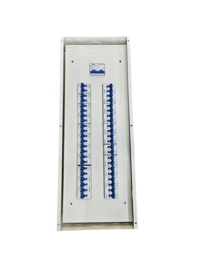 Panel Board 100A 2 Pole Main Chint Miniature Circuit Breaker 22 Branches 2 Pole Panasonic for Miniature 3 Modules Metal Base