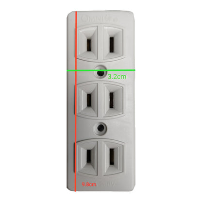 Omni  3 Gang Extension Outlet Surface Type  10A 250V STO-003