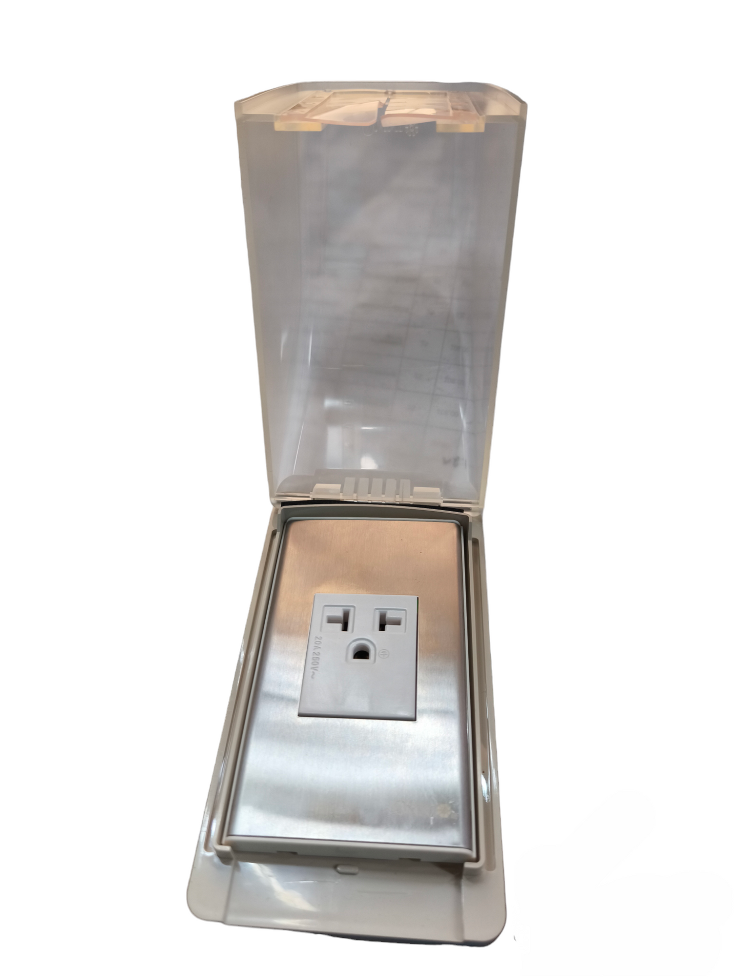 Omni Weatherproof Aircon Tandem Outlet 20A 250V with Stainless Plate Cover WPP-605+WWP-111S+WWA-401