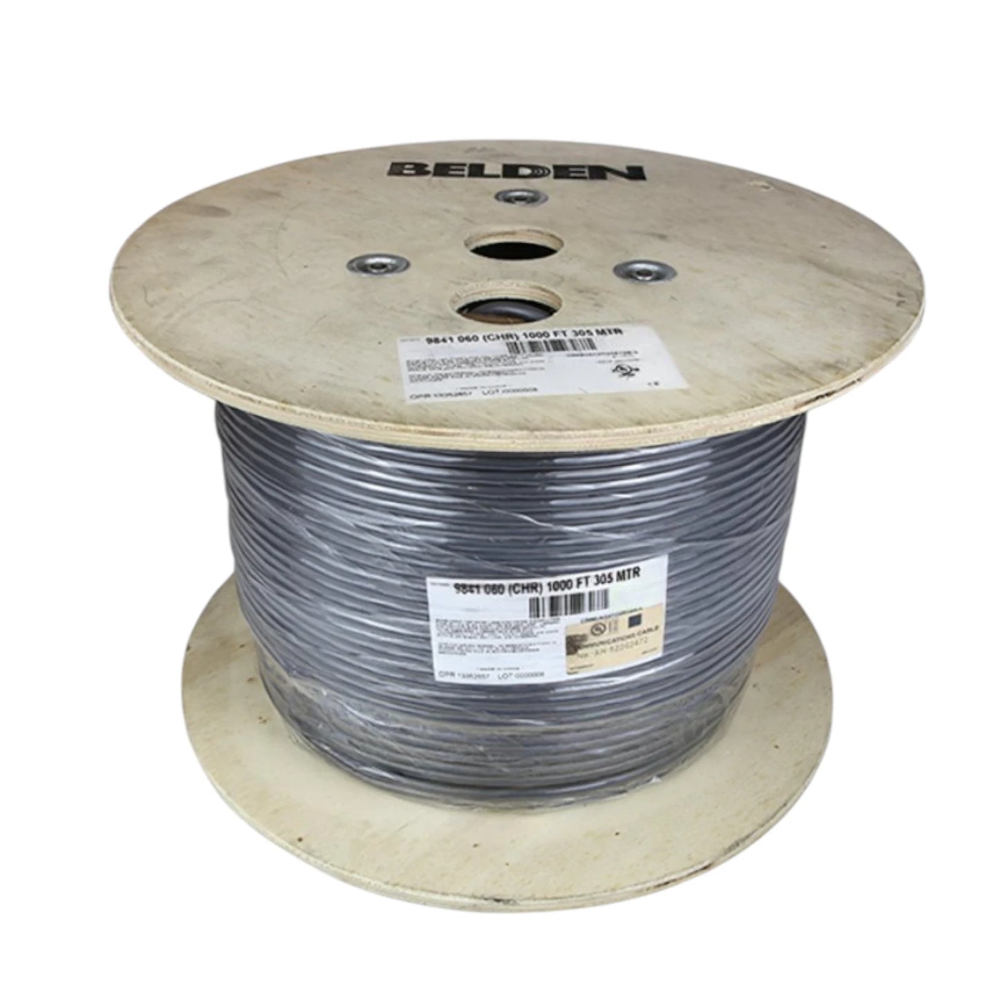 Belden 24 AWG shielded RS485 cable 1 Pair on a wooden spool for reliable data transmission