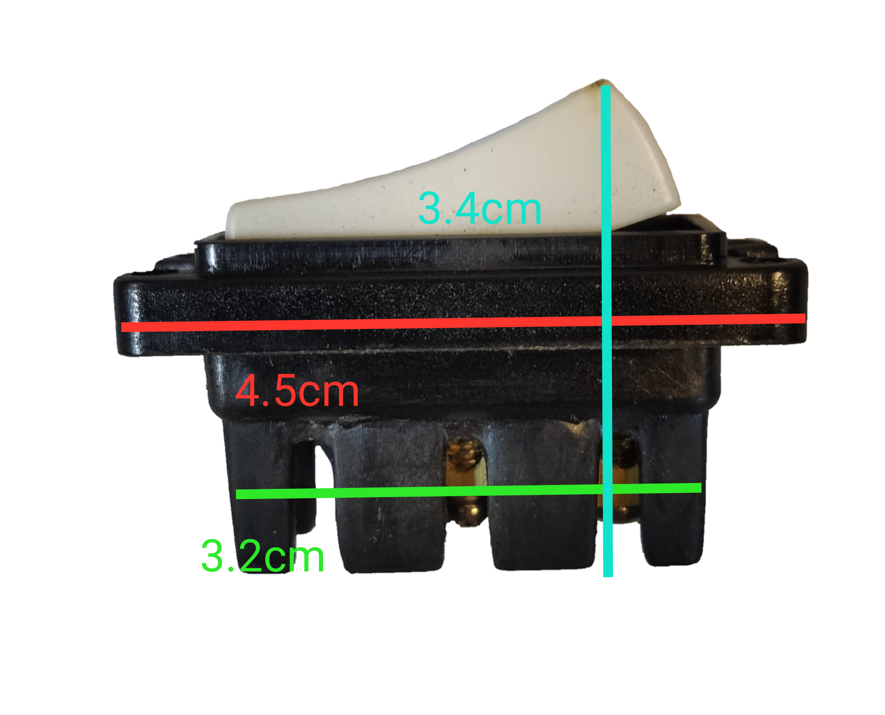 Surer Bell Push Button Switch Modern Series 455 black and white door chime switch with dimensions