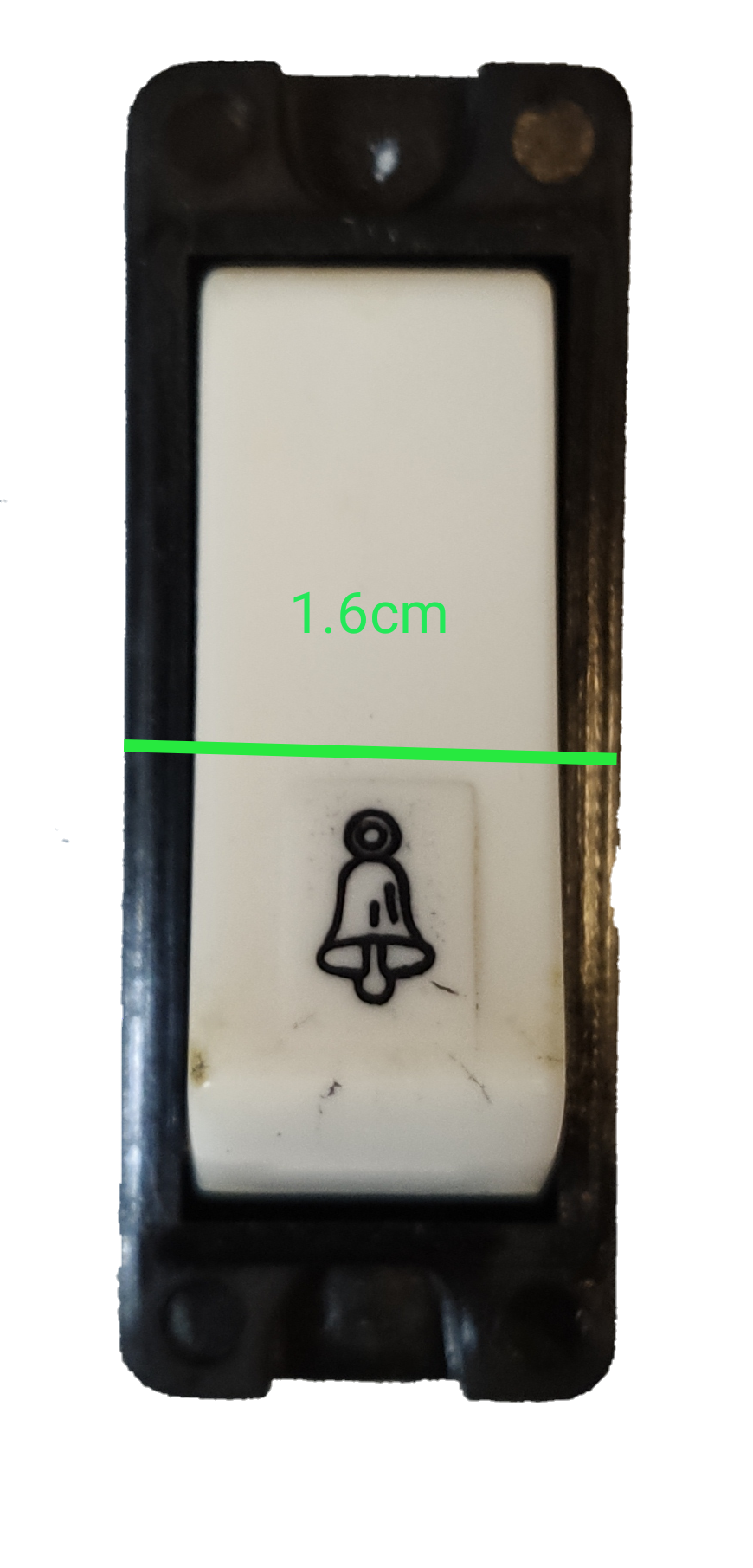 Surer Bell Push Button Switch Modern Series 455 white door chime button with bell icon