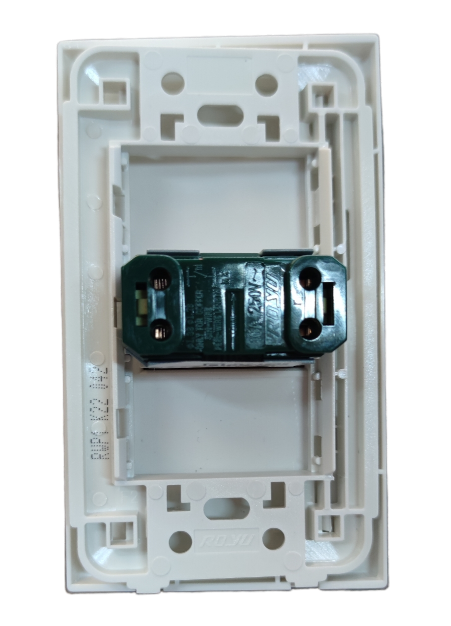 Royu Bell Switch with Plate 10A 220V door chime component with mounting frame in white