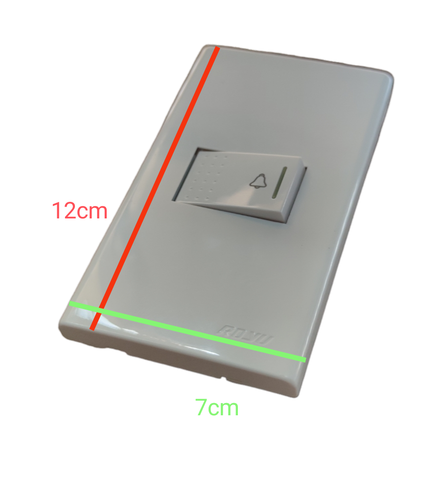 Royu Bell Switch with Plate 10A 220V white door chime switch measuring 12cm by 7cm