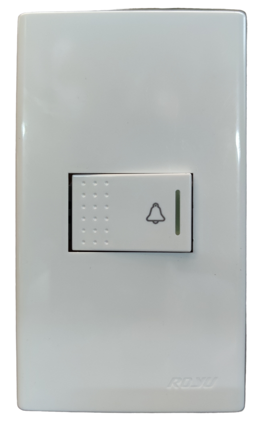 Royu Bell Switch with Plate 10A 220V white door chime button with bell symbol