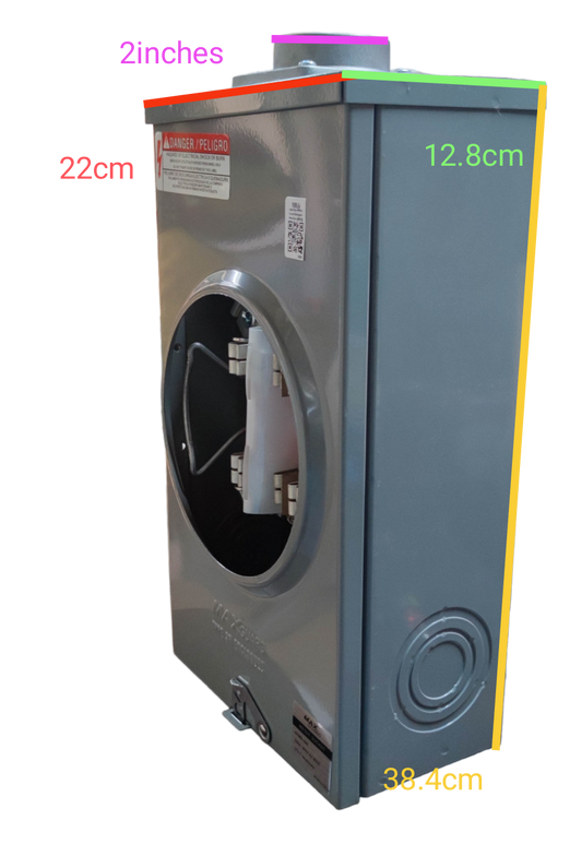 Cirtech Rectangular Meter Base 13 Jaws 2 Inches Hub KWH Meter Base MAX 200A