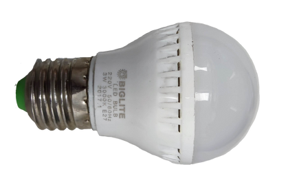 Biglite 3W LED bulb E27 warm white with frosted dome and metal screw base