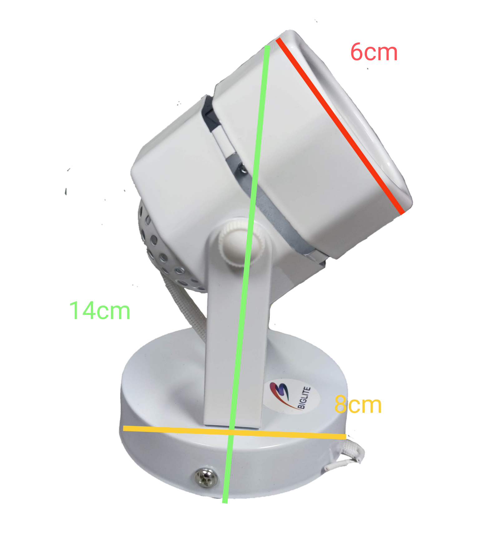 Biglite white adjustable MR-16 Lamp Holder Spot Light Holder on round base with tilt arm for track or wall