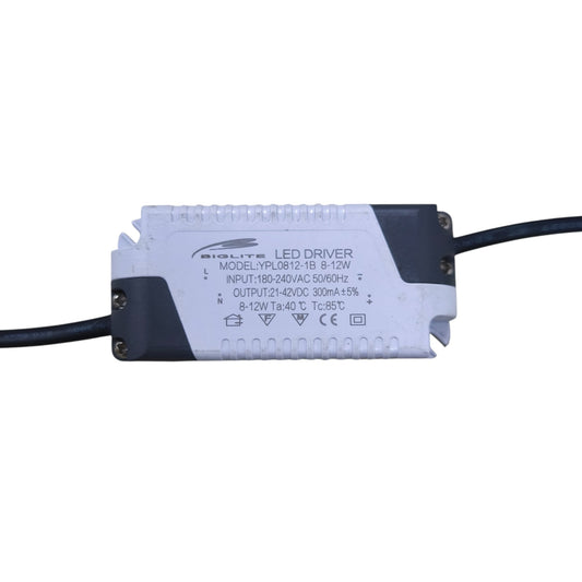 LED Driver 8-12W Input 180-240V white rectangular LED driver power supply with input output cables