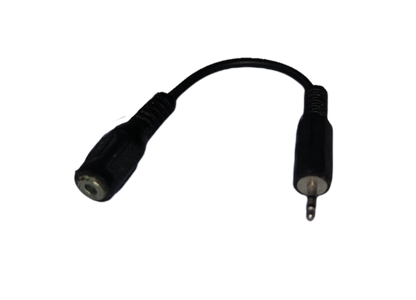 Black 2.5mm to 3.5mm audio adaptor cable with male and female connectors from China