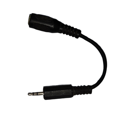 Black 2.5mm to 3.5mm audio adaptor cable with flexible connector from China