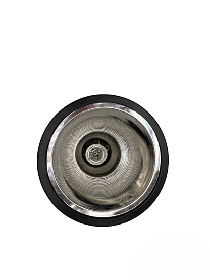 Biglite 6 inch surface mount downlight ceiling light with black and silver trim