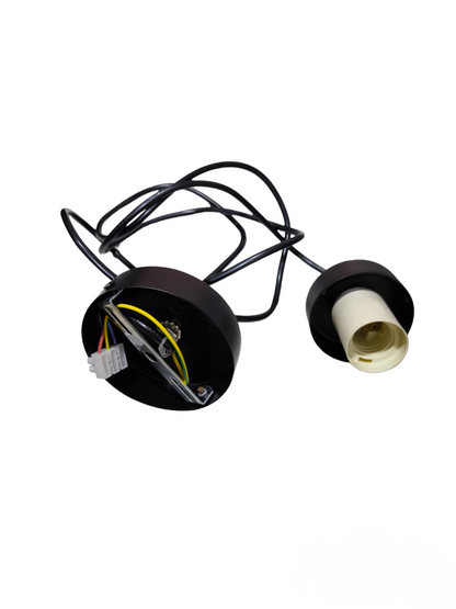 Biglite black luxe hanging lamp ceiling light fixture with wiring and socket exposed