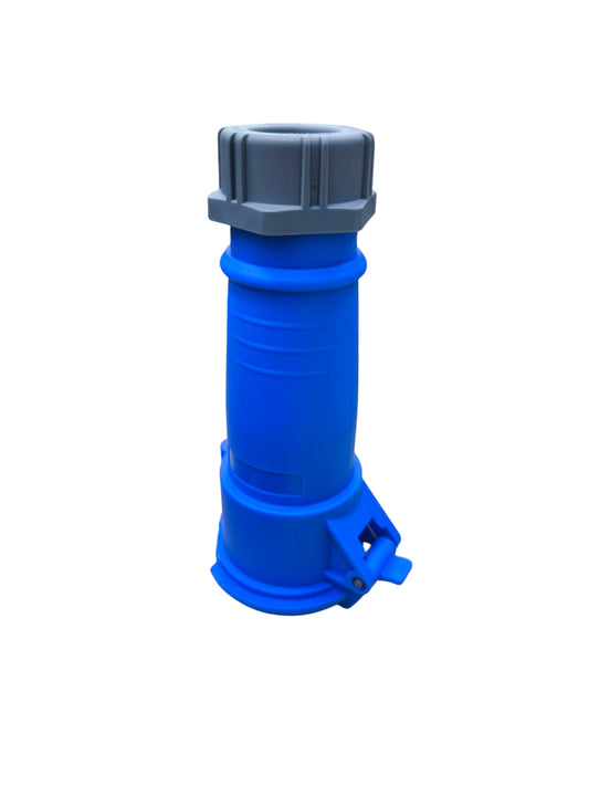 Grippes 32A industrial outlet connector in blue and gray for electrical circuitry applications