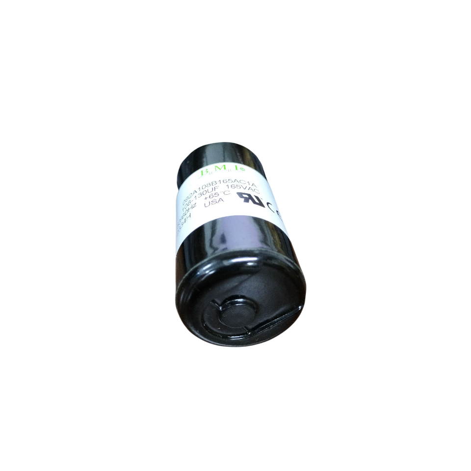 BMI 108-130mfd capacitor 165v in black casing for electrical circuitry applications