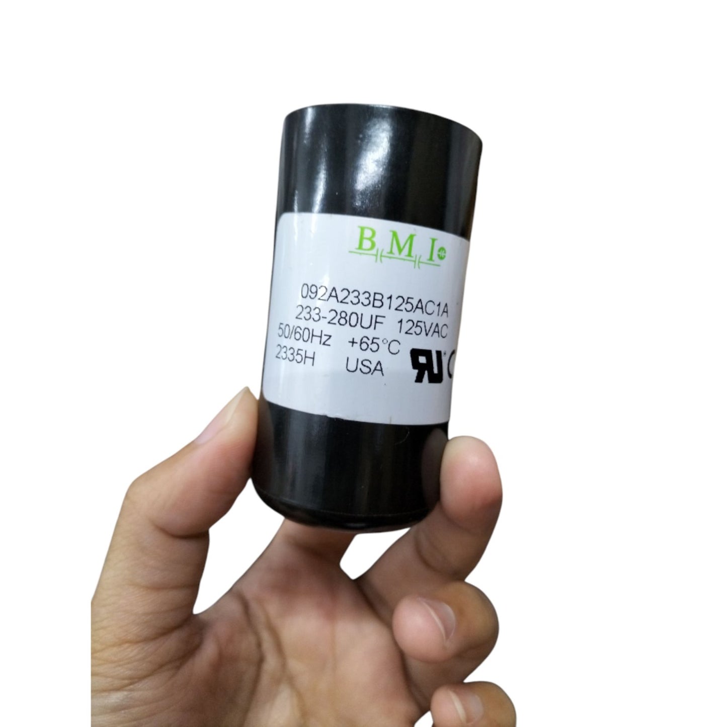 BMI 233-280uF Motor Starting Capacitor in Black Container for Electrical Applications