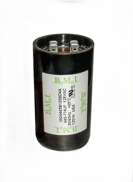 BMI 645-774 UF motor starting capacitor black cylindrical electrical component