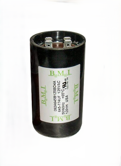 BMI 645-774 UF motor starting capacitor black cylindrical electrical component