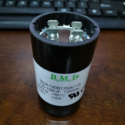 BMI Capacitor 130-156MFD for Motor with 125V AC rating and robust design for reliable performance