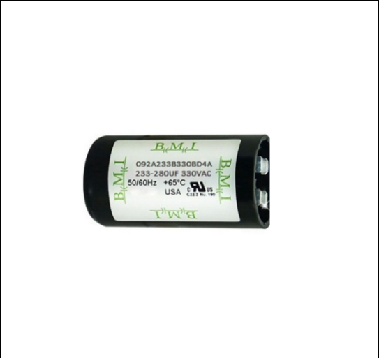 BMI capacitor 233-280mfd for motors with a 330VAC rating and operates at 50/60Hz