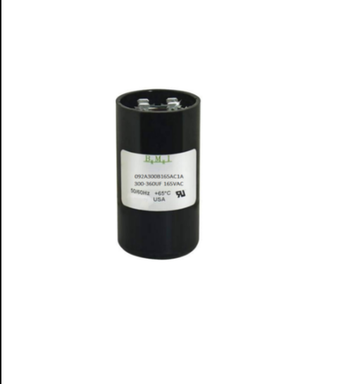 BMI motor capacitor 165V AC in a cylindrical design for electrical circuitry applications