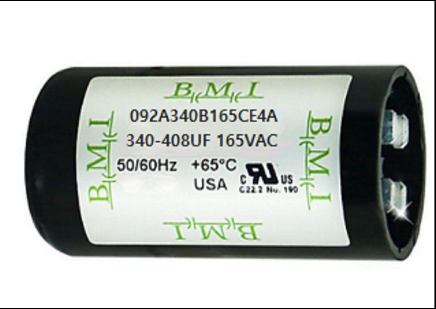 BMI Motor Starting capacitor 340-408UF 165VVAC with a durable design for reliable electrical performance