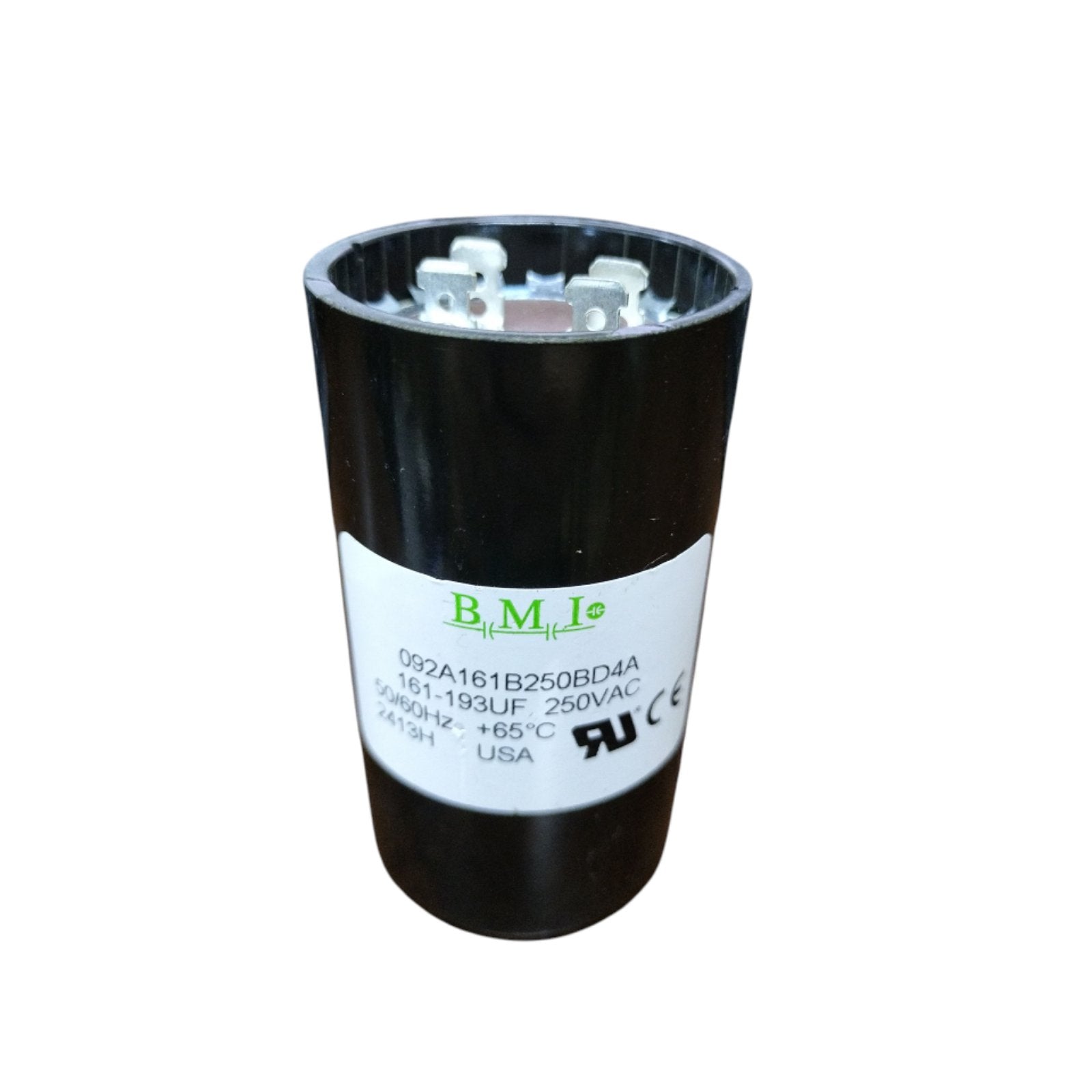 BMI starting capacitor 161-193UF 250V AC with durable cylindrical design for electrical applications