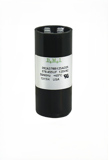 BMI Starting Capacitor 378-454MFD with a rating of 125VAC for electrical applications