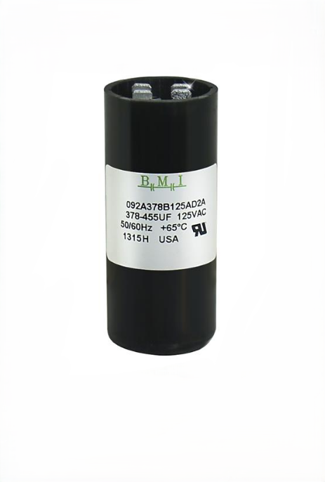 BMI Starting Capacitor 378-454MFD with a rating of 125VAC for electrical applications