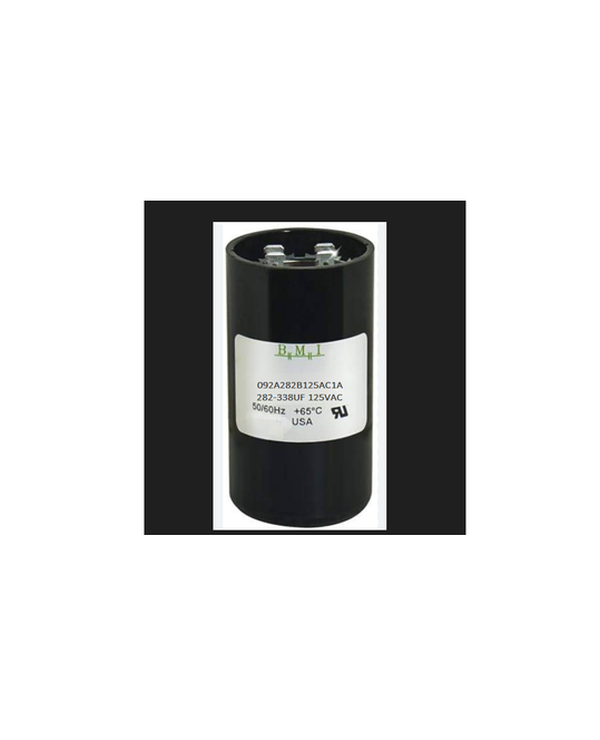 BMI 282-338uF Motor Capacitor 125V AC with Two Terminal Connections for Electrical Applications