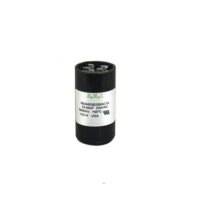 BMI 53-65 microfarad capacitor for motors with 250VAC rating for reliable operation