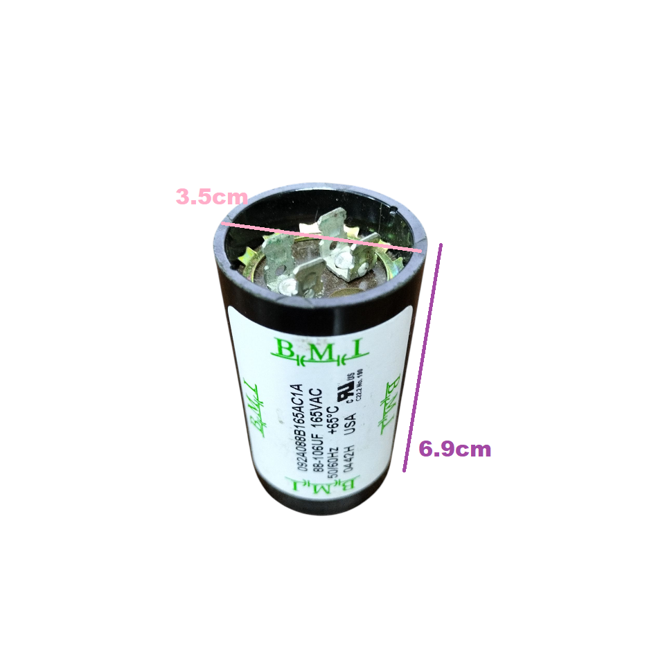 BMI 88-106MFD 165V AC motor capacitor designed for reliable electrical performance