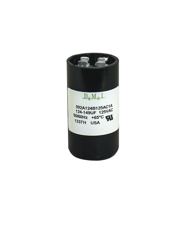 BMI Starting Capacitor 124-149uF for electrical circuitry, 125V AC, suitable for various applications