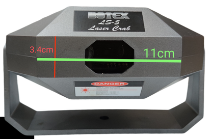 Botex Lazer Light laser crab fiber optic light device measuring 11cm by 3.4cm in gray casing