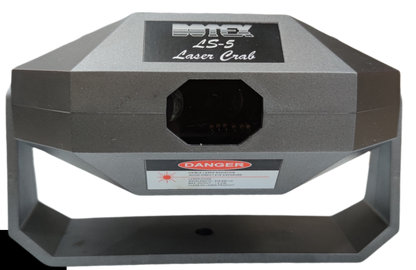 Botex Lazer Light laser crab fiber optic light device in black and gray casing with laser warning label