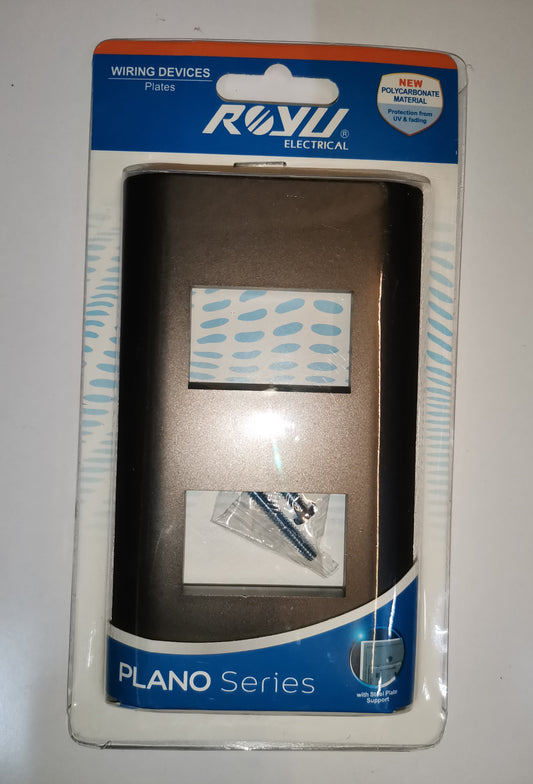 Royu 2 Gang Faceplate Dark Gray from Plano Series for wiring devices and switches